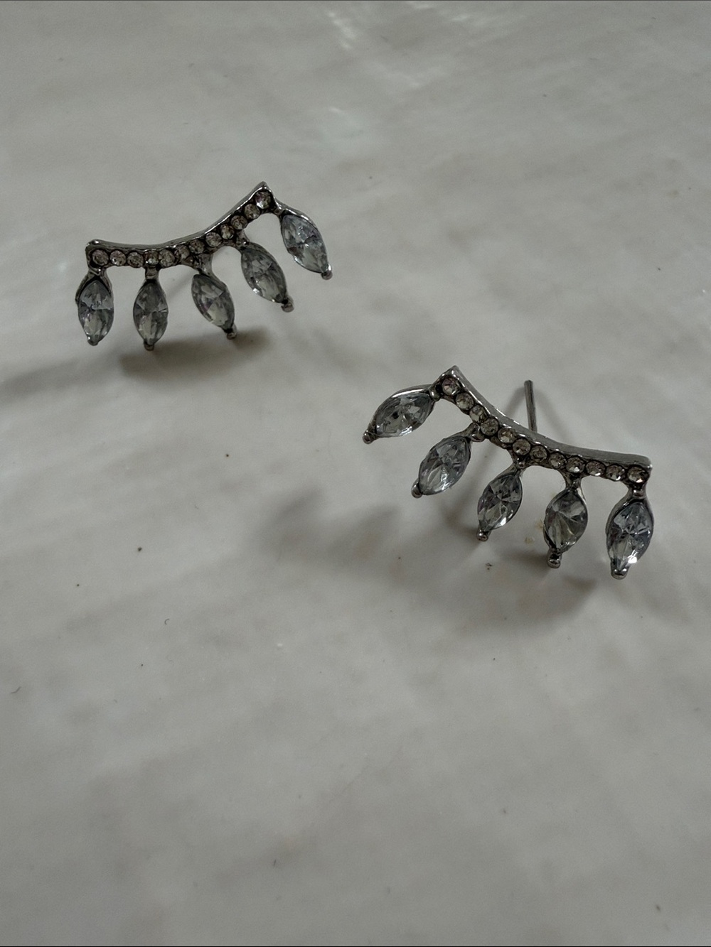 Silver Crystal Marquise Ear Climbers - Women Jewelry